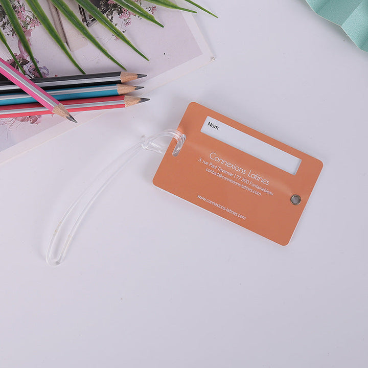 durable PVC luggage tag set with transparent loop Kalsten