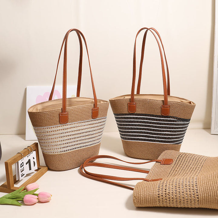 Elegant Bast bag with leather accents Kalsten