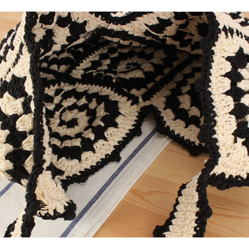 Handmade Macrame Shoulder Bag with Floral Patterns Kalsten