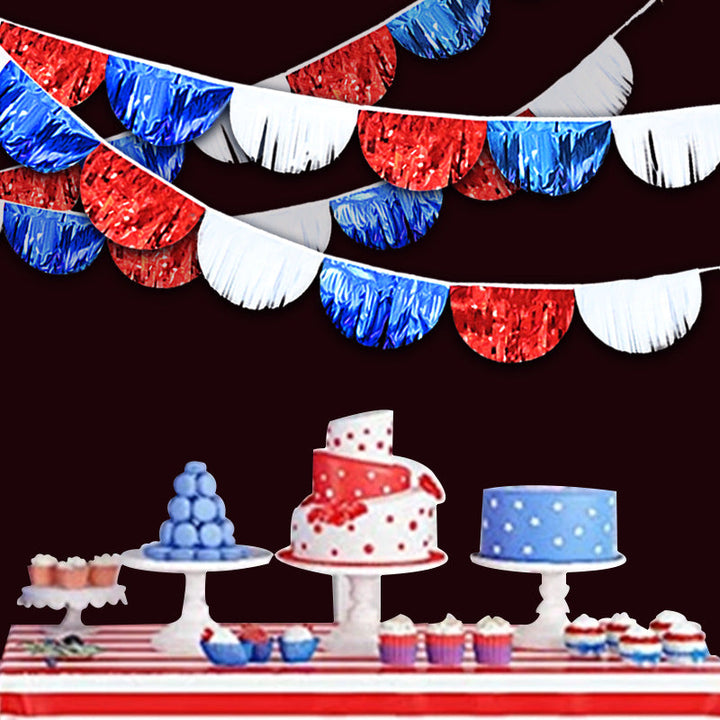Unisex nan decorative half-circle fringed garland made of metallic foil twelve-piece party decoration with reusable hanging loops Kalsten