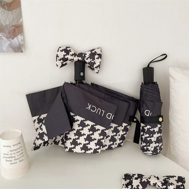 Ladies Folding Umbrella with Elegant Bow Application Kalsten