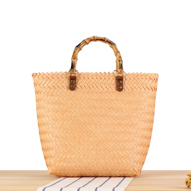 Stylish shopping bag made of braided natural material Kalsten