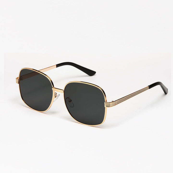 Ladies fashionable angular sunglasses with luxurious golden frame Kalsten