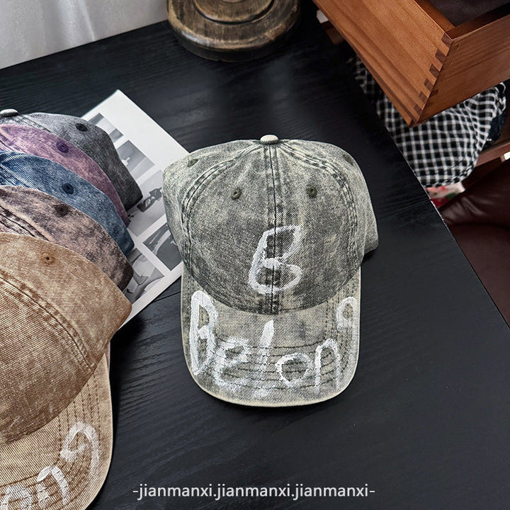 Women's Distressed Denim Adjustable Baseball Cap Kalsten