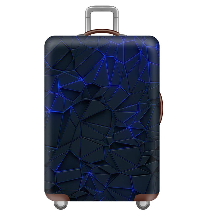 Unisex large hard shell suitcase with sturdy trolley handle and elastic motif protective cover superhero design Kalsten