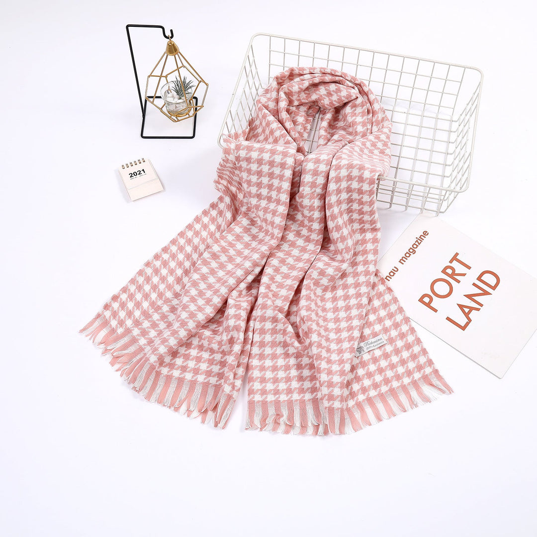 Ladies elegant scarf with houndstooth pattern Kalsten