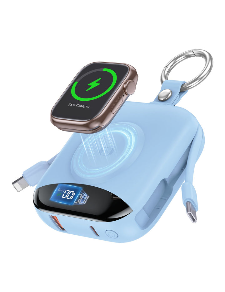 Portable inductive charger with integrated battery and LCD display Kalsten