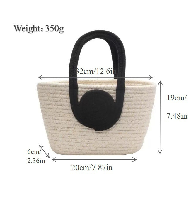 Handmade basket bag with innovative handle Kalsten