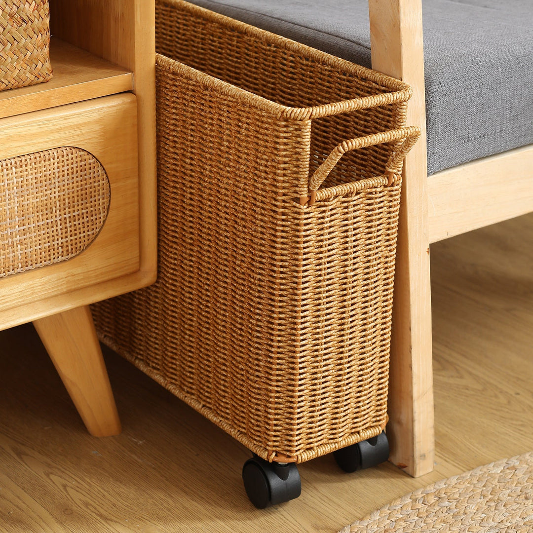 Multi-Functional Woven Storage Cart with Wheels Kalsten