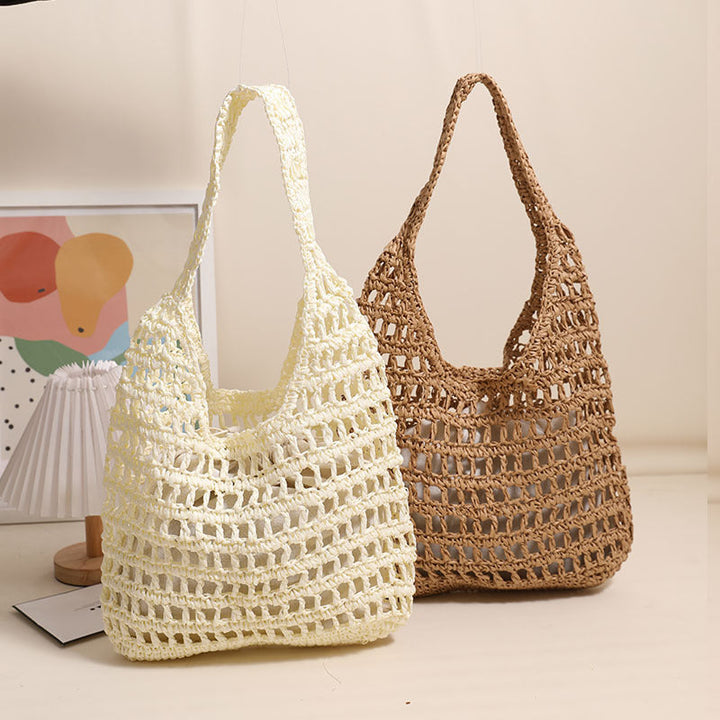 Trendy net tote bag with gathered design Kalsten