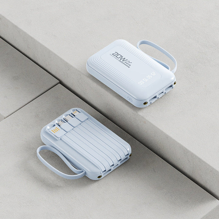 Portable power bank with integrated cable system and LED display Kalsten