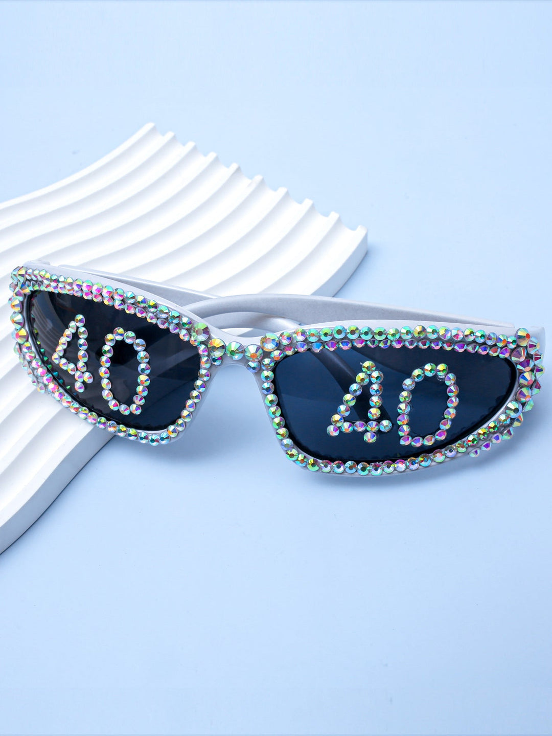 Women Glamorous Rhinestone Sunglasses with Custom Designed Inscription Kalsten