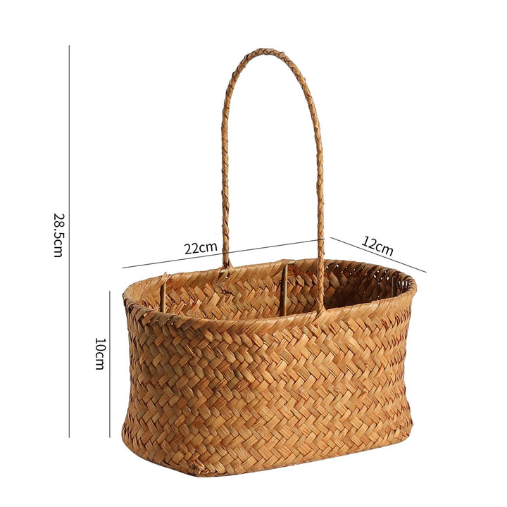 Handwoven Natural Fiber Carrying Basket Kalsten