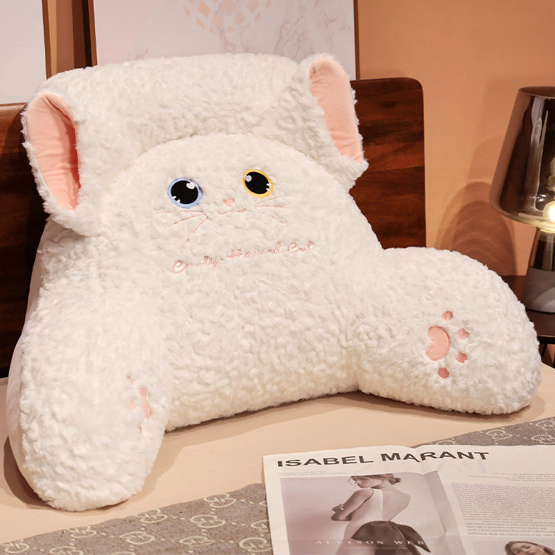 Plush back support cushion in cat design Kalsten