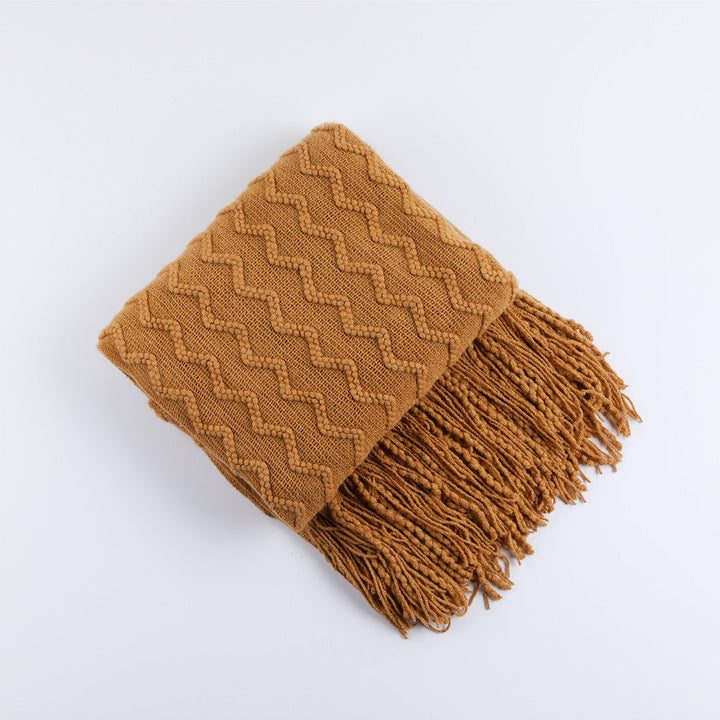 Women’s knitted blanket with textured wave pattern Kalsten