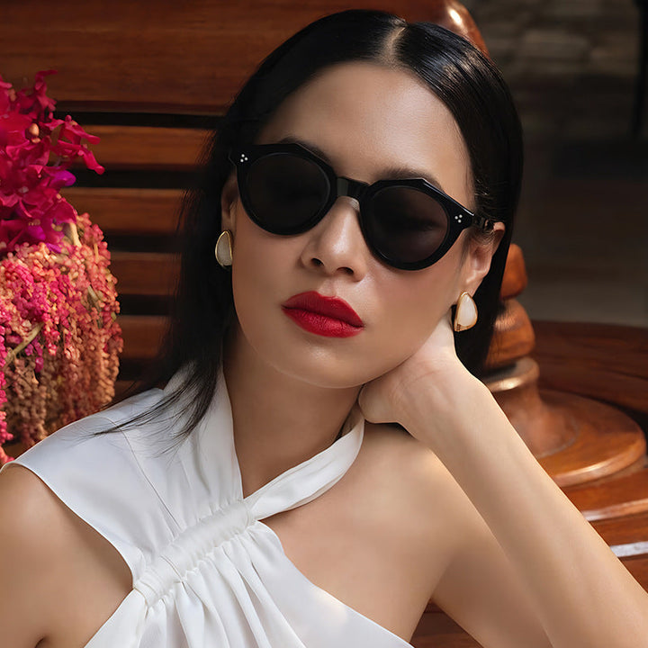 Women Designer Sunglasses with Polygonal Frame and Fashionable Accents Kalsten