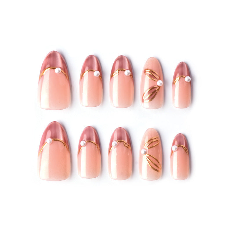 Glamorous Press-On Nail Set with Decorative Accents Kalsten