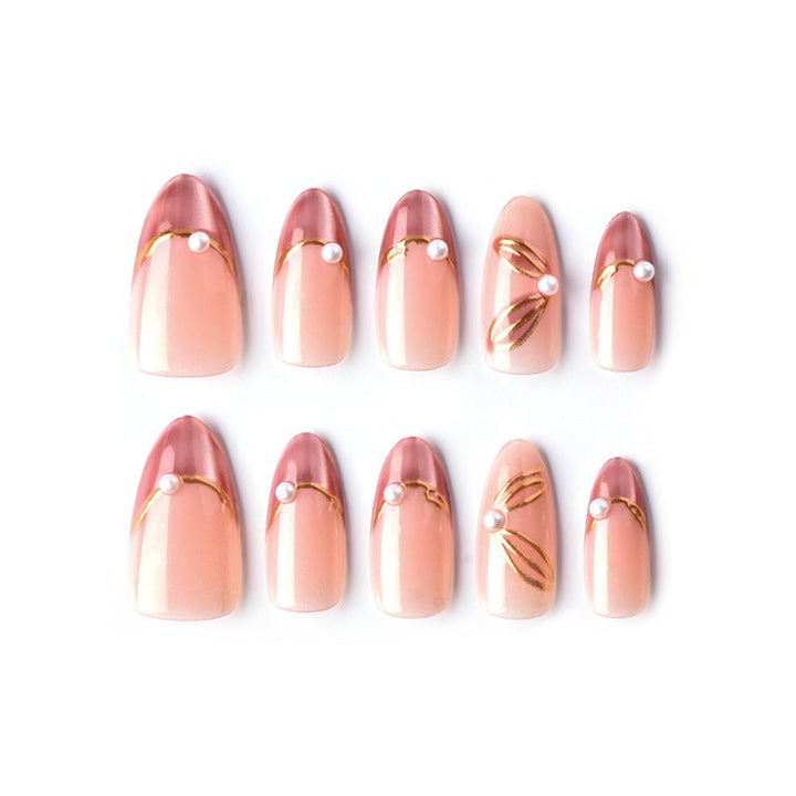 Glamorous Press-On Nail Set with Decorative Accents Kalsten