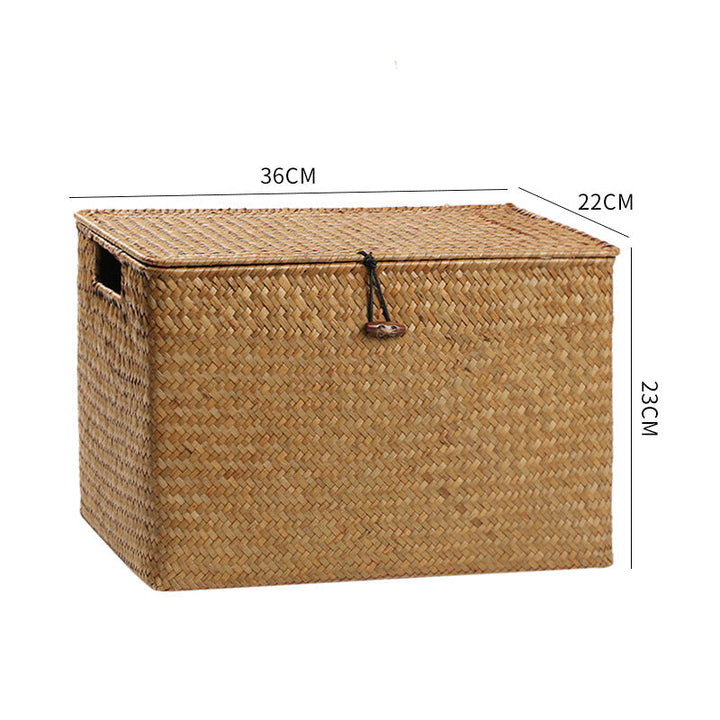 Rectangular Woven Storage Chest with Lid Kalsten