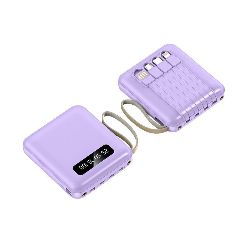 Compact power bank with integrated charging cables Kalsten