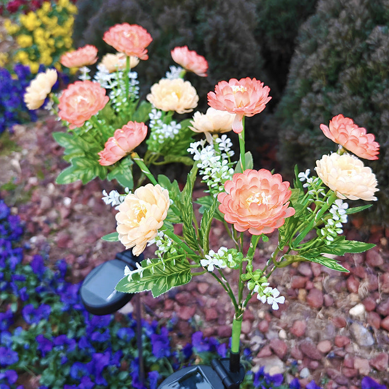 Solar-Powered Lifelike Bloom Garden Stake With Multi-Head LED Cluster And Waterproof Dusk-To-Dawn Sensor Kalsten
