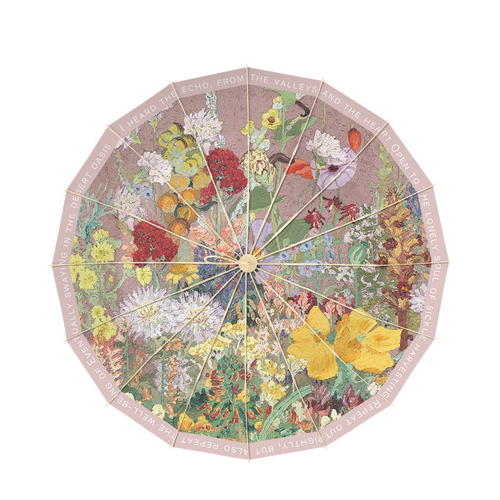 Women's elegant folding sun umbrella with floral design Kalsten