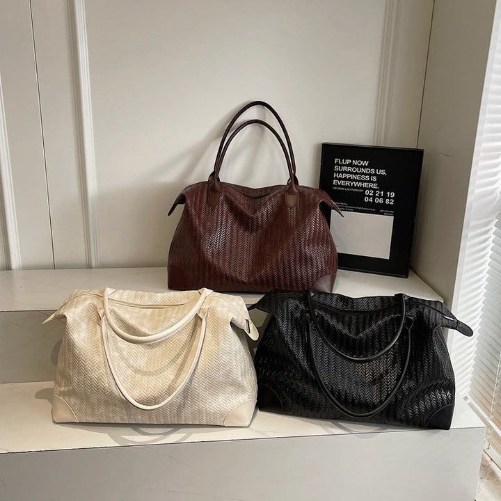 Elegant Tote Bag Made of Woven Synthetic Leather Kalsten