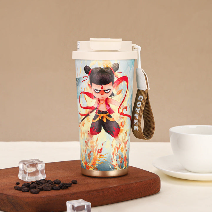 Women's Thermal Mug with Fiery Design Kalsten