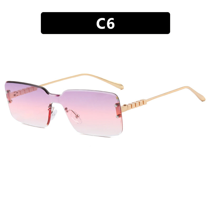 Women's modern rectangular sunglasses with stylish metal frame Kalsten