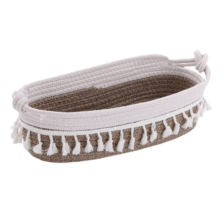 Women Versatile Storage Basket with Tassel Decoration Kalsten