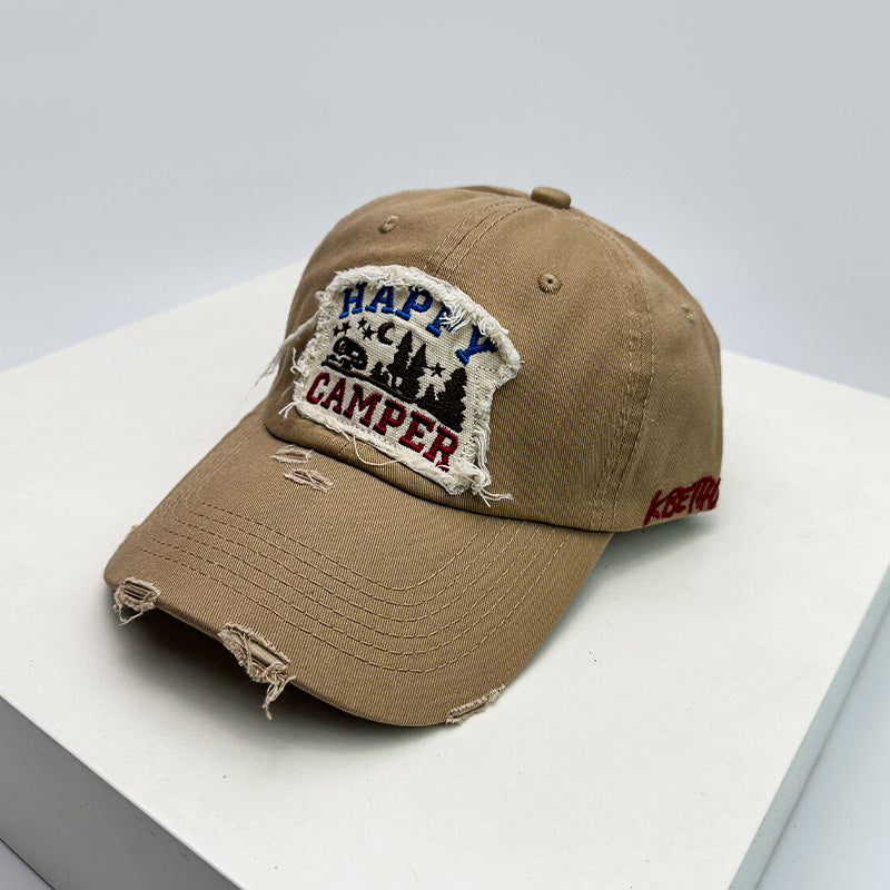 Men's Distressed Embroidered Camping Cap Kalsten