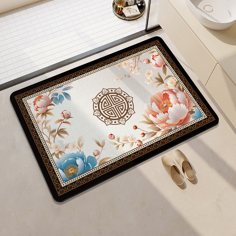Geometric Patterned Memory Foam Bath Mat Acalora