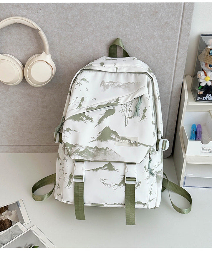 Artistic Landscape Print School Backpack