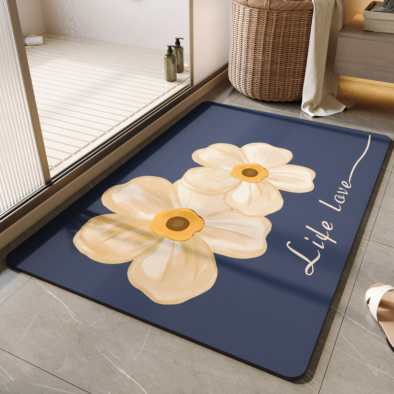 Decorative Floral Bath Mat Kalsten