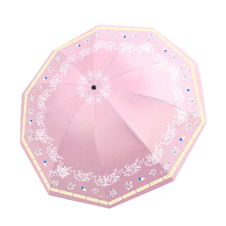 Ladies Elegant Folding Umbrella with Floral Patterns Kalsten