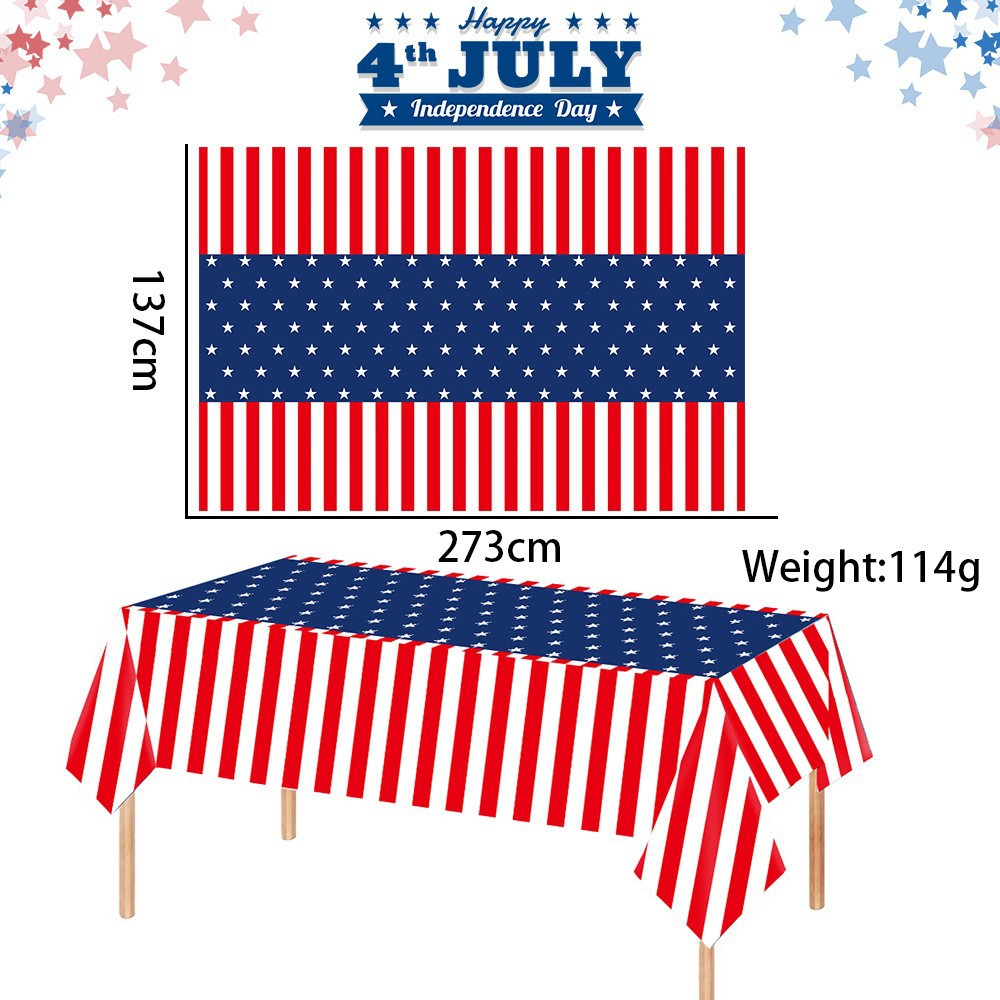 Unisex non-large waterproof party tablecloth with star stripe motif Kalsten