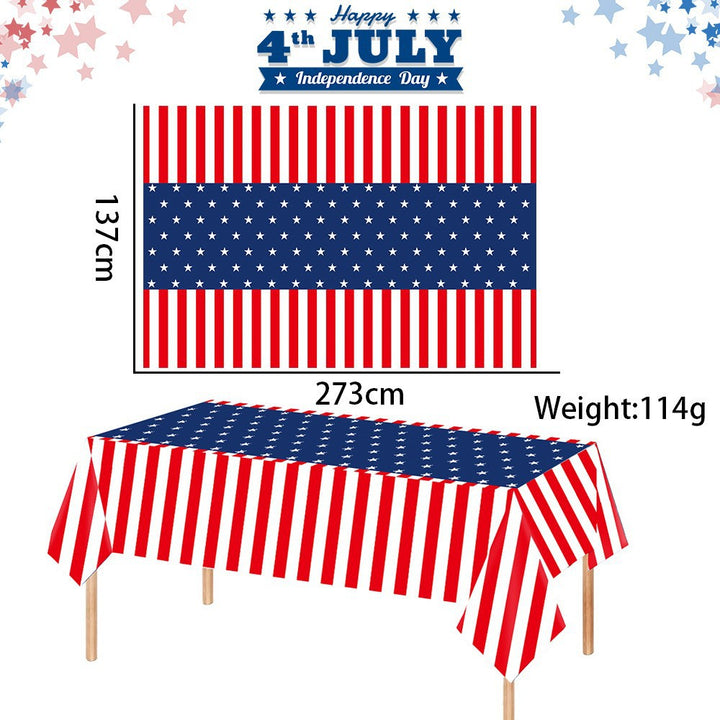 Unisex non-large waterproof party tablecloth with star stripe motif Kalsten