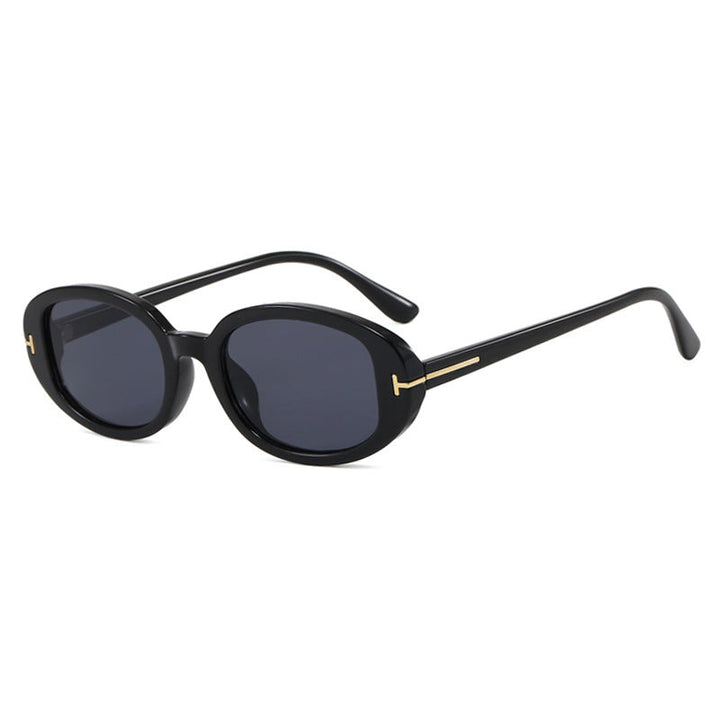 Ladies stylish oval sunglasses with golden details Kalsten