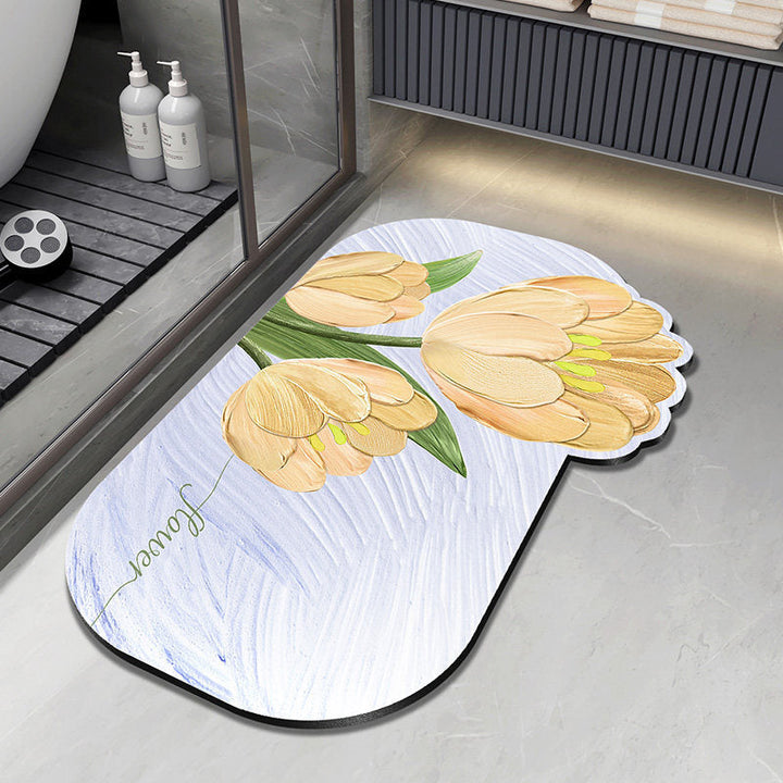 Floral Shaped Bath Mat Kalsten