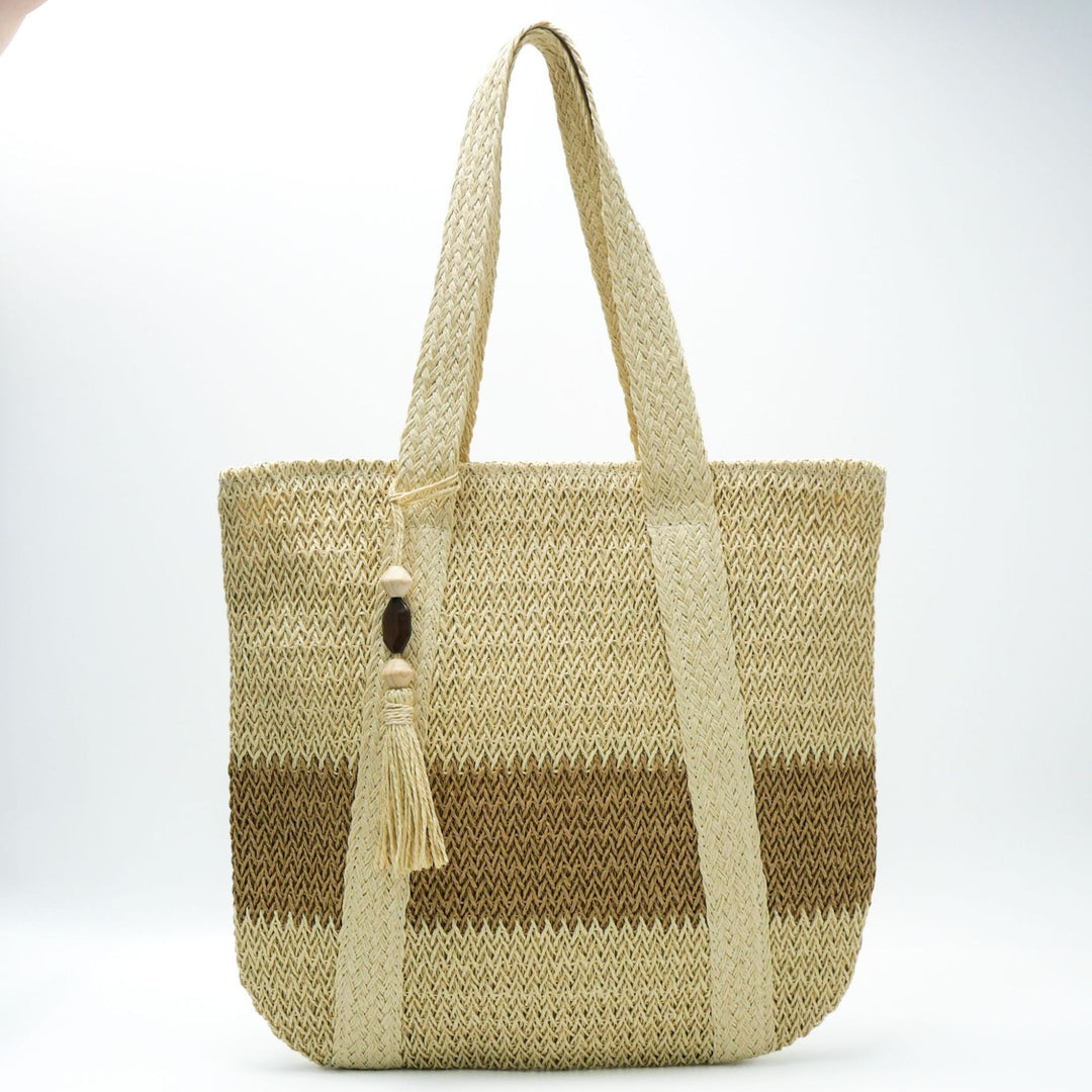 Generous shoulder bag made of natural material Kalsten