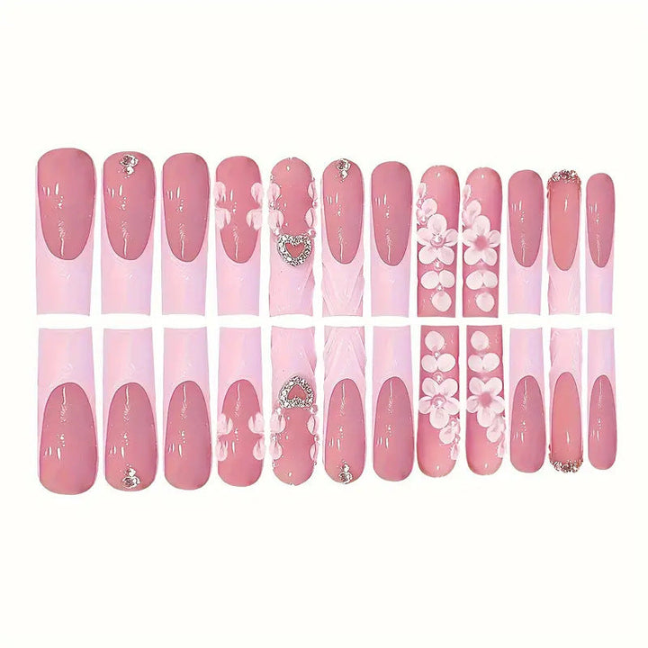 Decorative Floral Appliqué Press-On Nails Kalsten