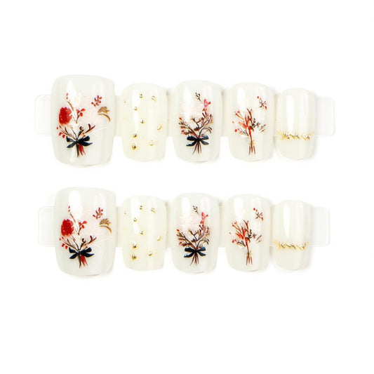 Floral Decorative Press-On Nail Art Set Acalora