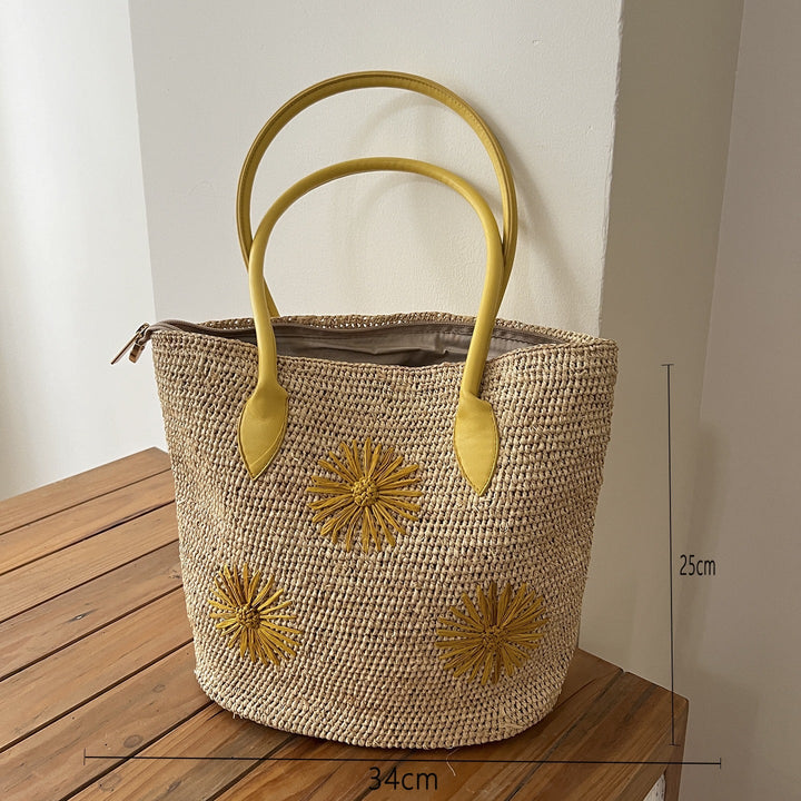 Handmade basket bag with braided handle Kalsten