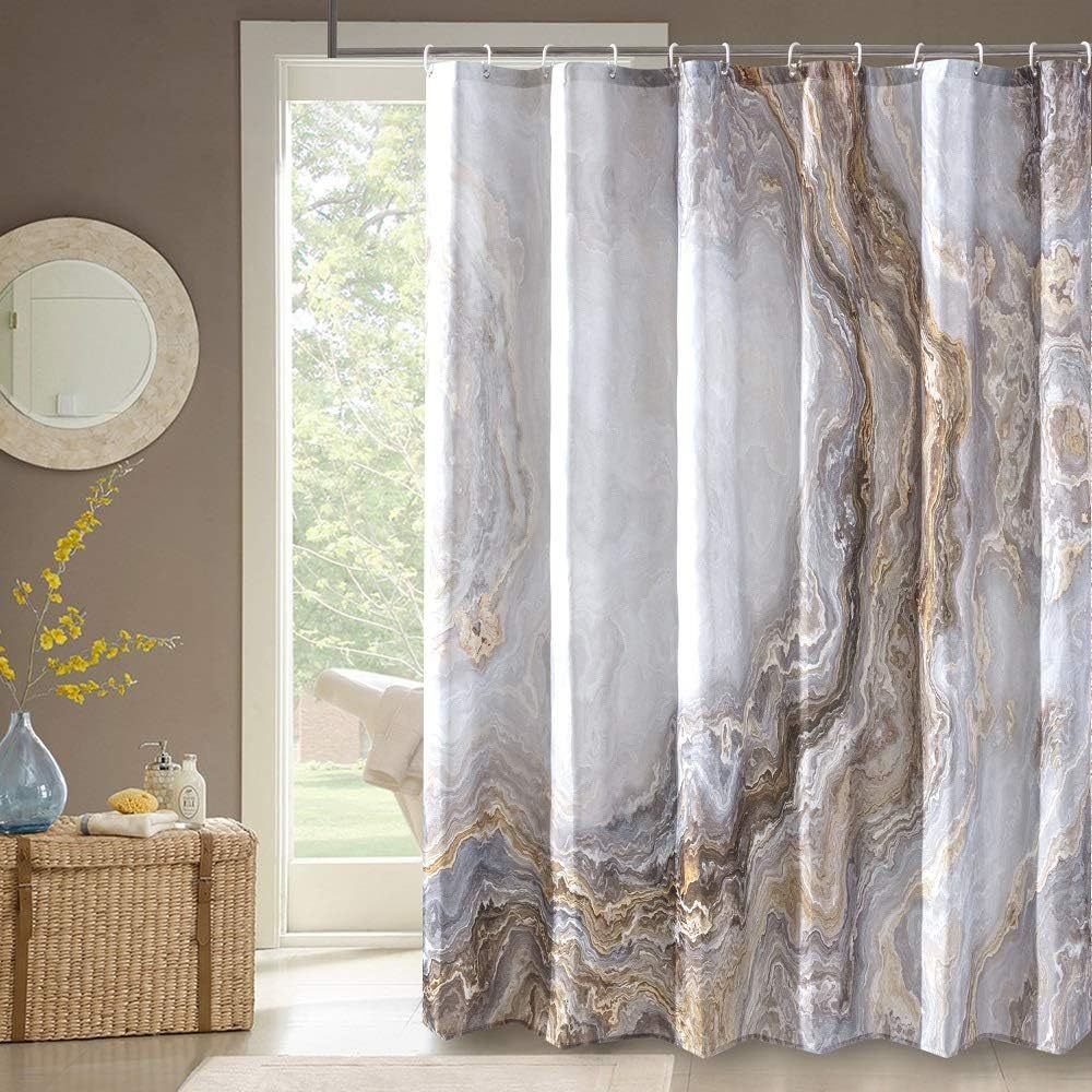 Artistic Marble Print Shower Curtain Kalsten