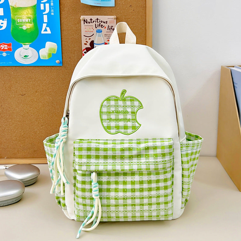 Vintage Style Gingham Patterned Backpack Kalsten