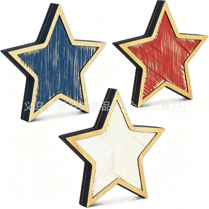 Unisex nan distressed layered farmhouse star wall sculpture with carved dimensional panels Kalsten