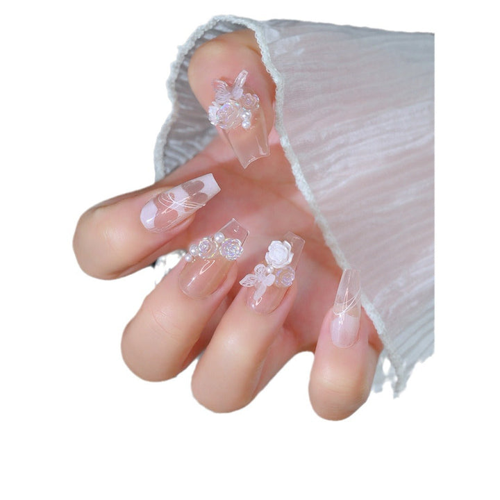 Elegant Floral Press-On Nail Set Kalsten