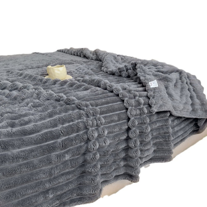 Women High-pile Cozy Blanket with Wave Pattern Kalsten