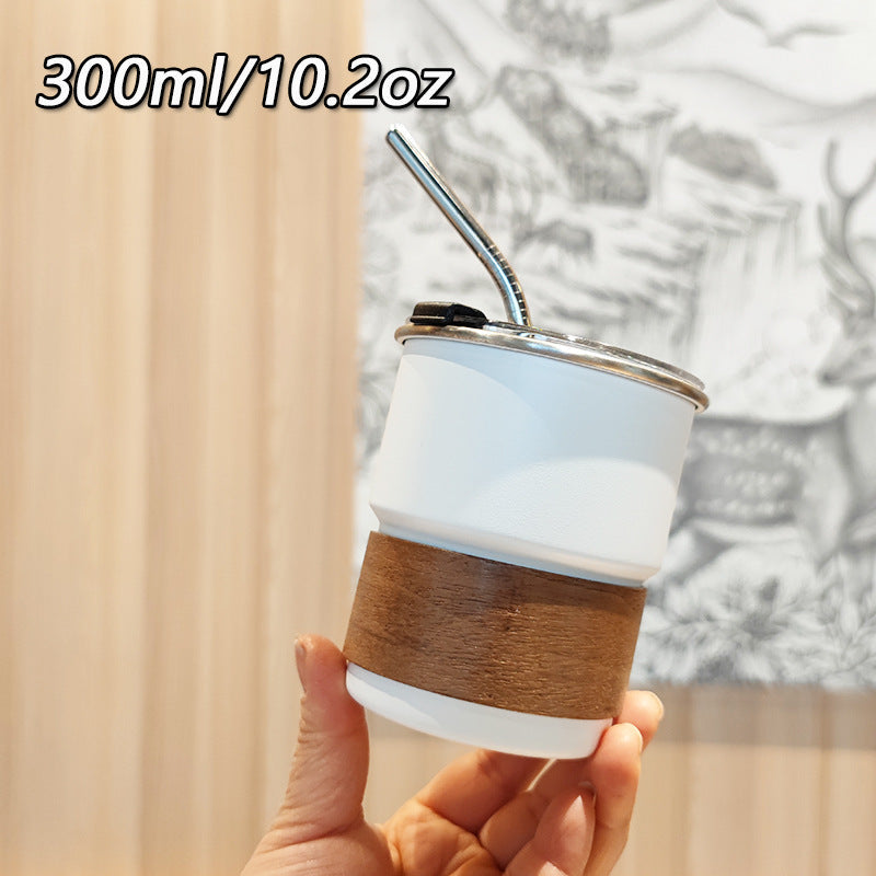 Ladies stylish stainless steel drinking cups with wood application Kalsten