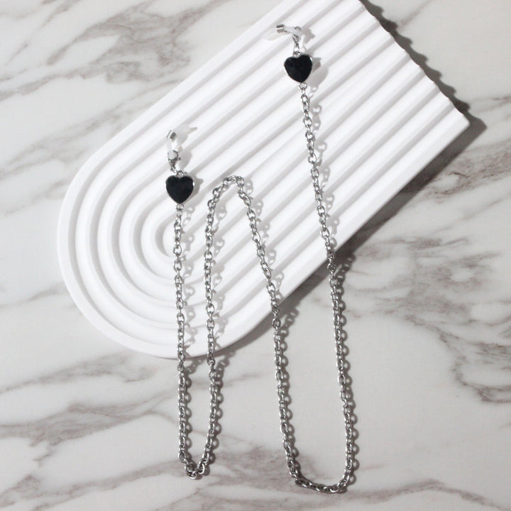 Fashionable glasses holder chain with heart pendants Kalsten